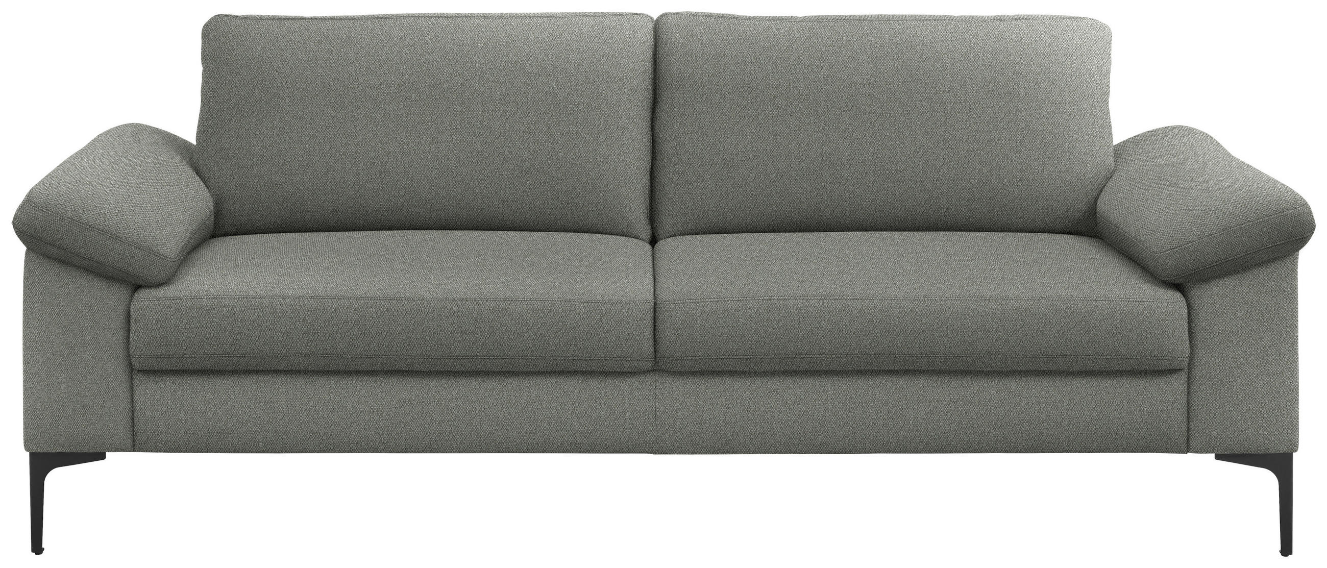 3-SITZER-SOFA in Flachgewebe Graugrün  - Schwarz/Graugrün, Design, Textil/Metall (226/89/97cm) - Pure Home Lifestyle