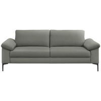 3-SITZER-SOFA in Flachgewebe Graugrün  - Schwarz/Graugrün, Design, Textil/Metall (226/89/97cm) - Pure Home Lifestyle