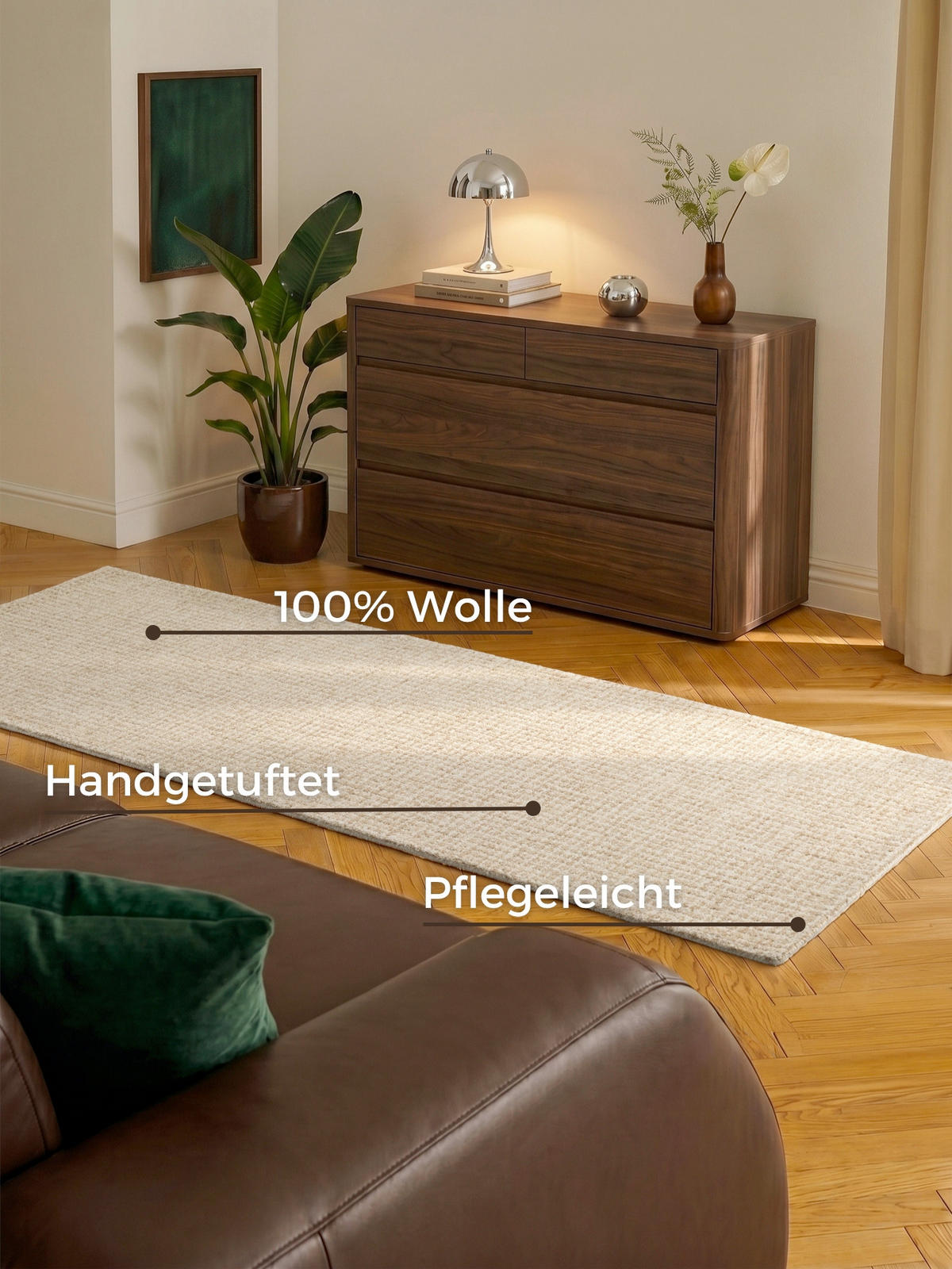 LÄUFER 80/250 cm Eloise  - Hellbraun, Basics, Textil (80/250cm) - Hanse Home