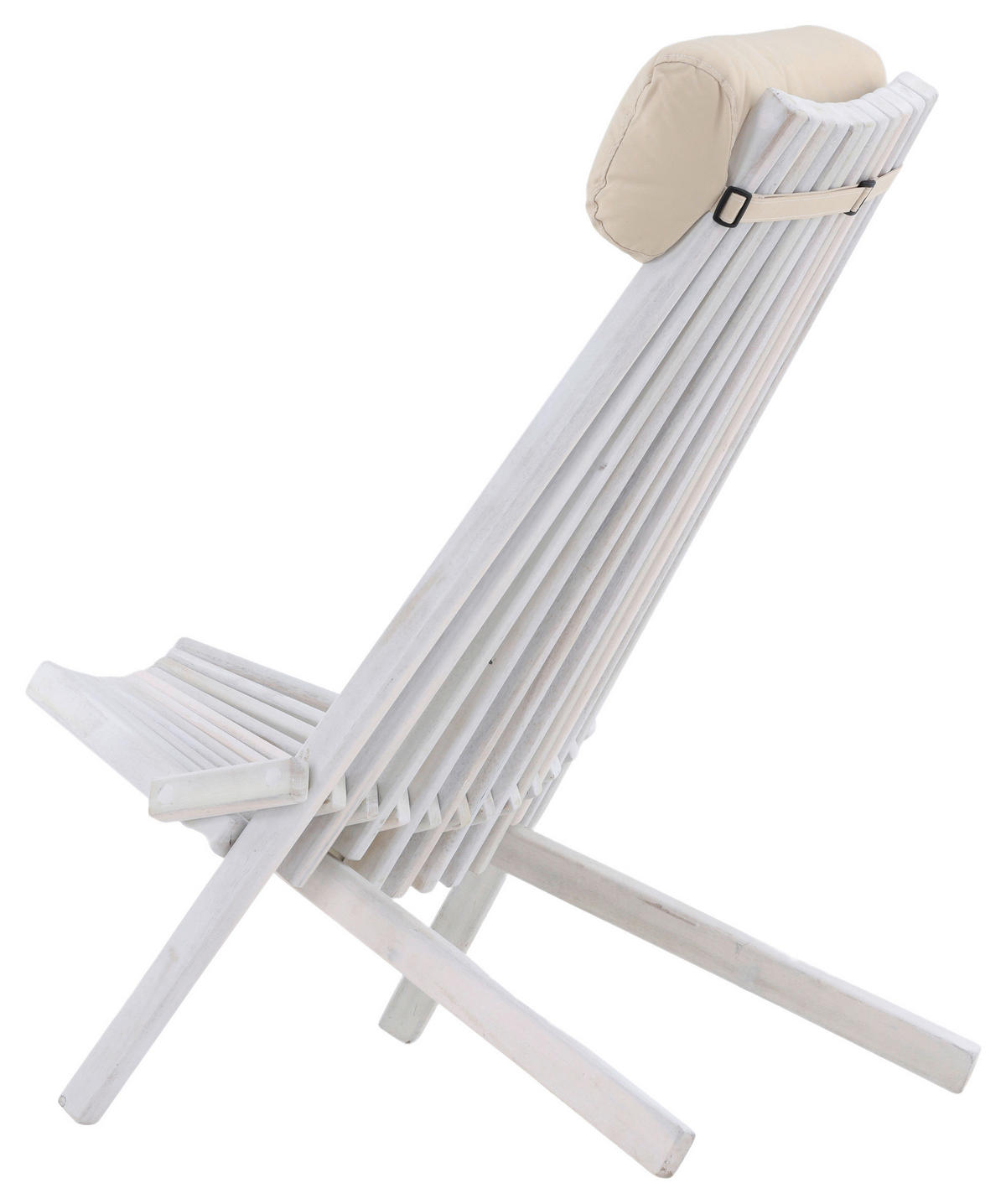 STRANDSTUHL Akazie Weiß  - Weiß, KONVENTIONELL, Holz (57/79/73cm) - Gardenson