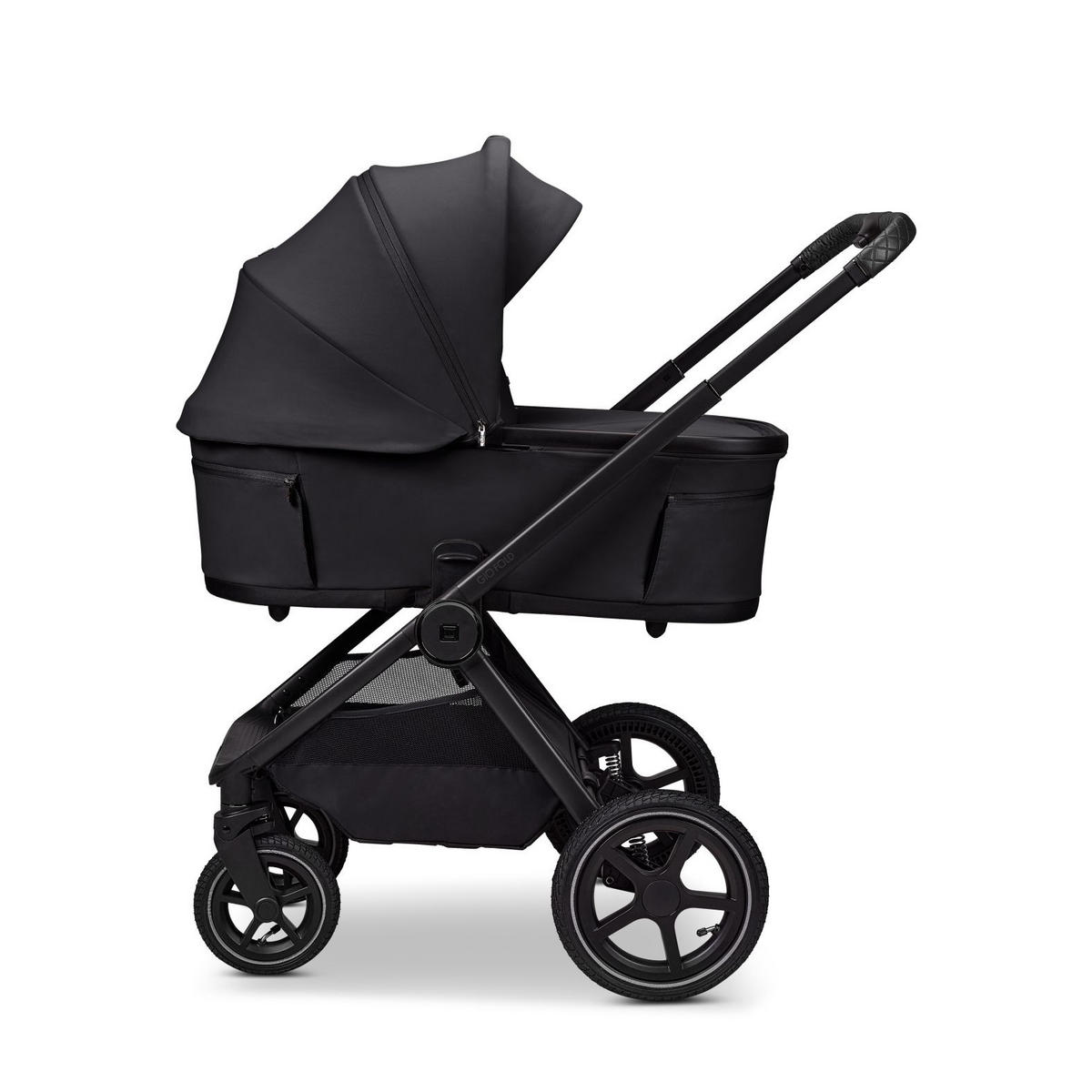 KINDERWAGENSET  GIO FOLD SET AIR  onyx  - Schwarz, Basics, Textil/Metall (120/58/92cm) - Moon Edition