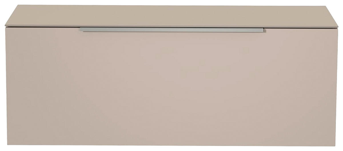 LOWBOARD  in 110/56/45 cm  - Sandfarben/Alufarben, Design, Glas/Holzwerkstoff (110/56/45cm) - Moderano