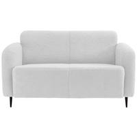 2-SITZER-SOFA in Teddystoff Weiss  - Weiss/Schwarz, Modern, Textil/Metall (140/76/90cm) - Livetastic