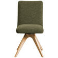 Stuhl drehbar - Eichefarben/Grün, KONVENTIONELL, Holz/Textil (47/89/60cm) - Linea Natura