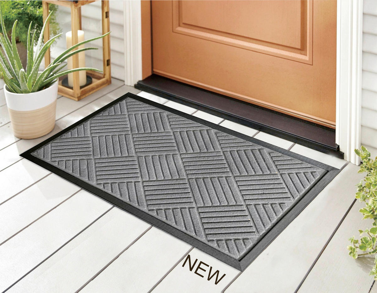 LÁBTÖRLŐ  - sötétszürke, Basics, műanyag/textil (75/45/0,5cm)