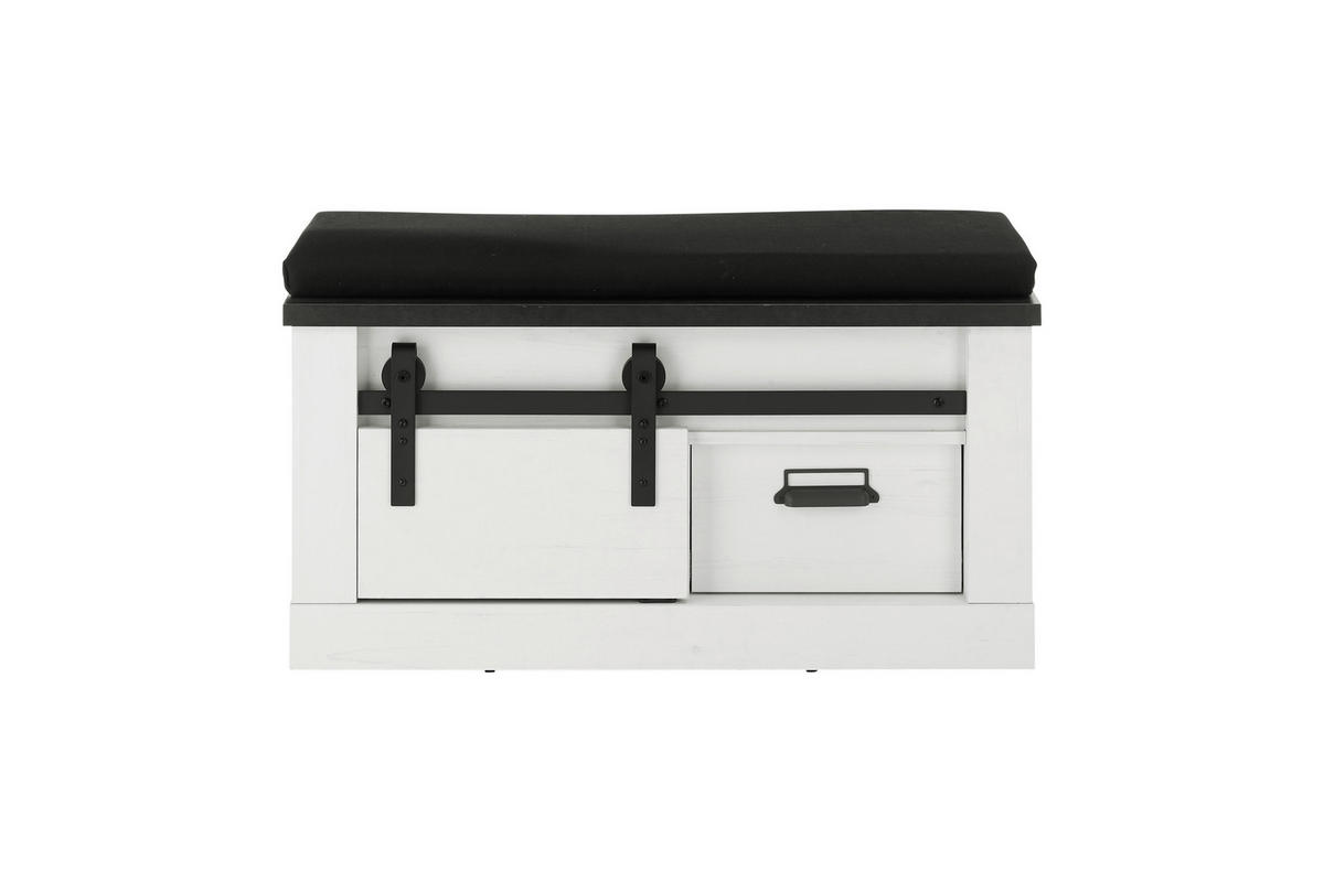 GARDEROBENBANK  in 93/51/43 cm  - Anthrazit/Schwarz, Design, Textil/Metall (93/51/43cm) - Modante