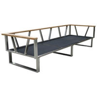 GARTENBANK 239/59/82,5 cm Teakholz  Edelstahl  - Edelstahlfarben/Grau, Design, Holz/Textil (239/59/82,5cm) - Zebra 