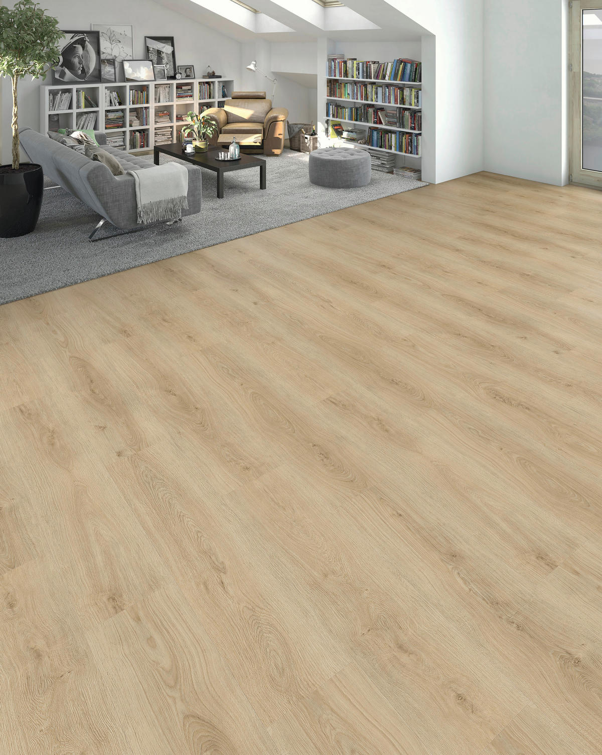 DESIGNBODEN Hydrostar Eiche Lucca puro  per  m² - Naturfarben, Basics, Holzwerkstoff (128.2/23.5/0.65cm) - Living by HARO