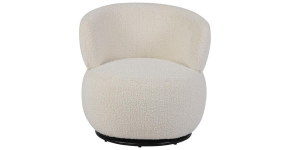 SESSEL in Bouclé Weiß  - Schwarz/Weiß, Design, Textil/Metall (73.5/72.5/71.5cm) - Xora