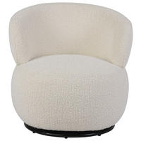 SESSEL in Bouclé Weiß  - Schwarz/Weiß, Design, Textil/Metall (73.5/72.5/71.5cm) - Xora