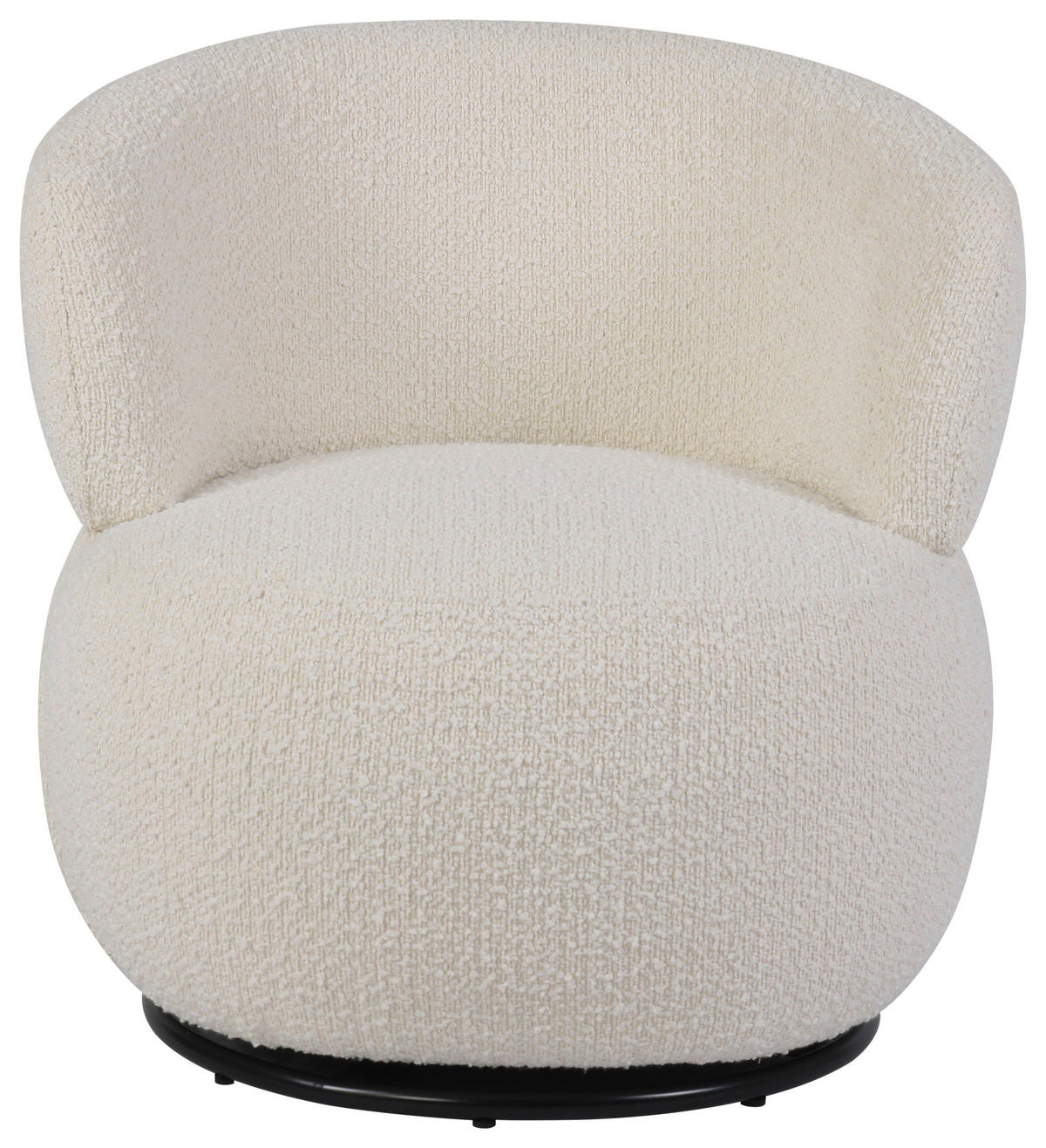 SESSEL in Bouclé Weiß  - Schwarz/Weiß, Design, Textil/Metall (73.5/72.5/71.5cm) - Xora