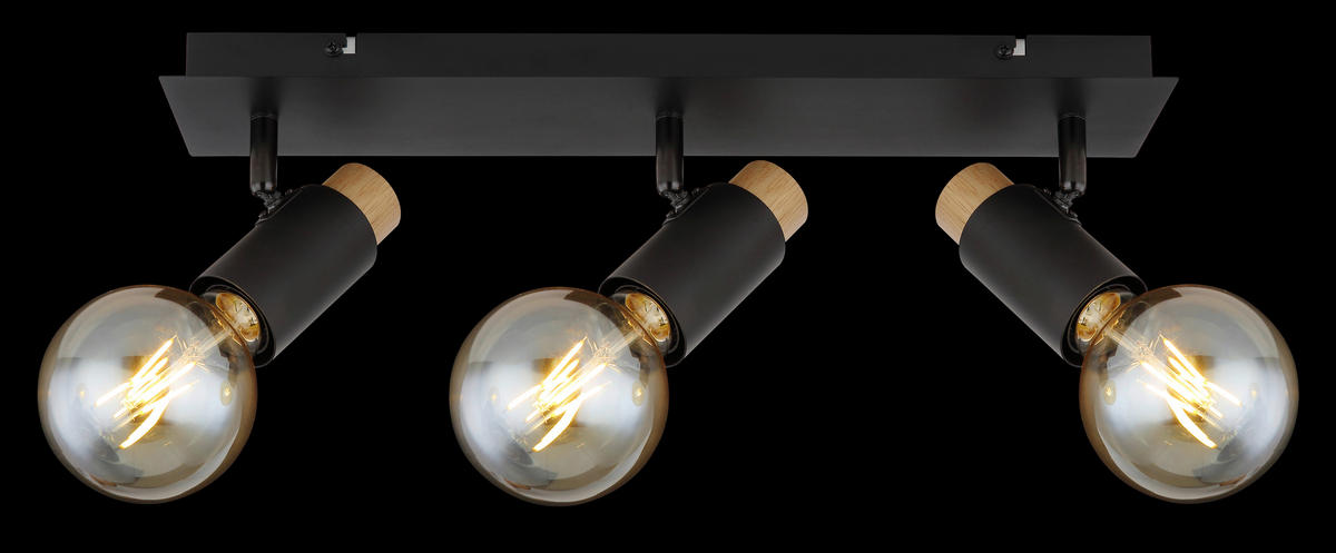 STRAHLER - Dunkelbraun/Schwarz, Design, Holz/Metall (48,5/8/14,5cm) - Globo