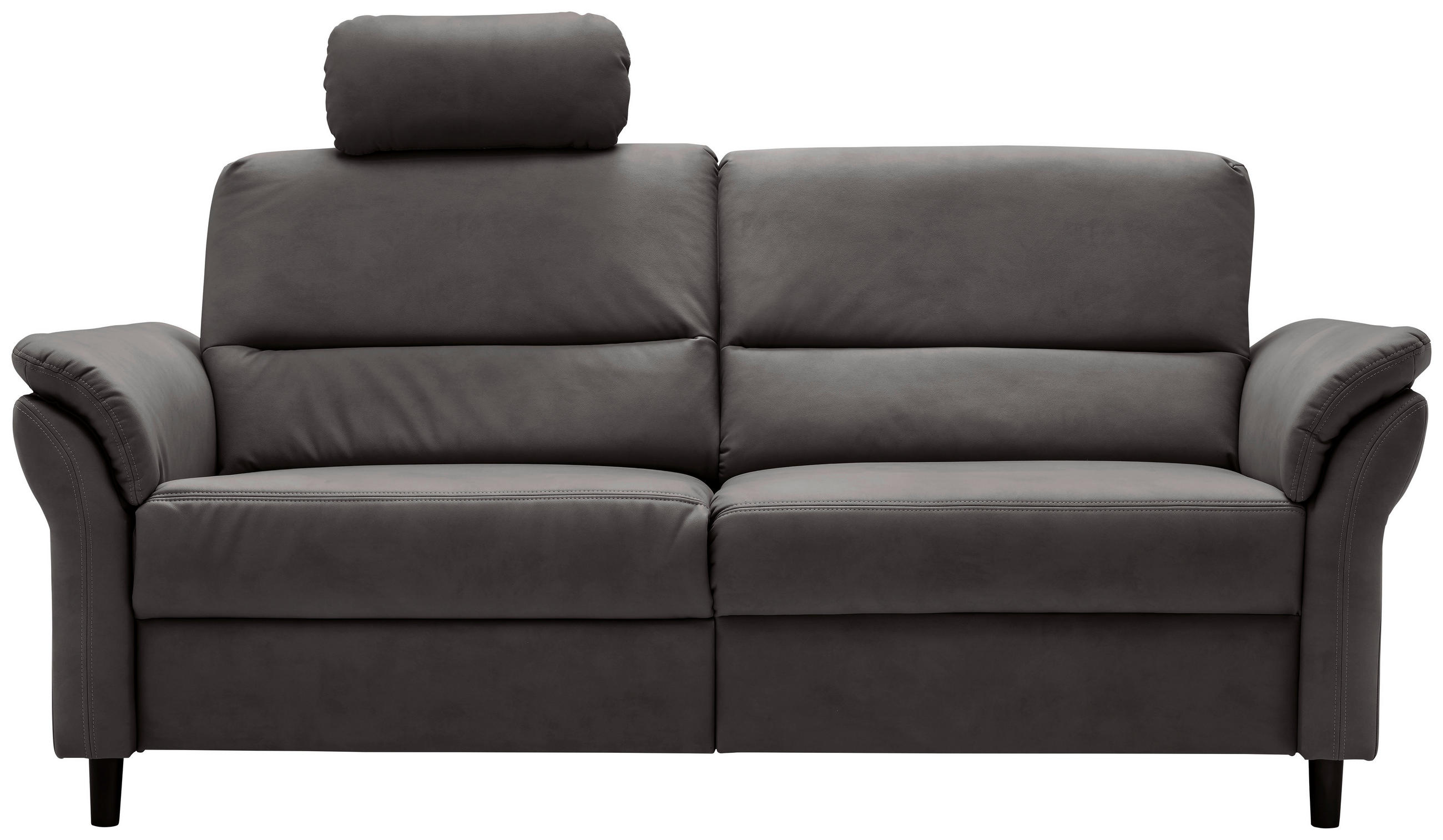 3-SITZER-SOFA in Lederlook Anthrazit  - Anthrazit/Schwarz, MODERN, Holz/Textil (192/90/89cm) - Livetastic