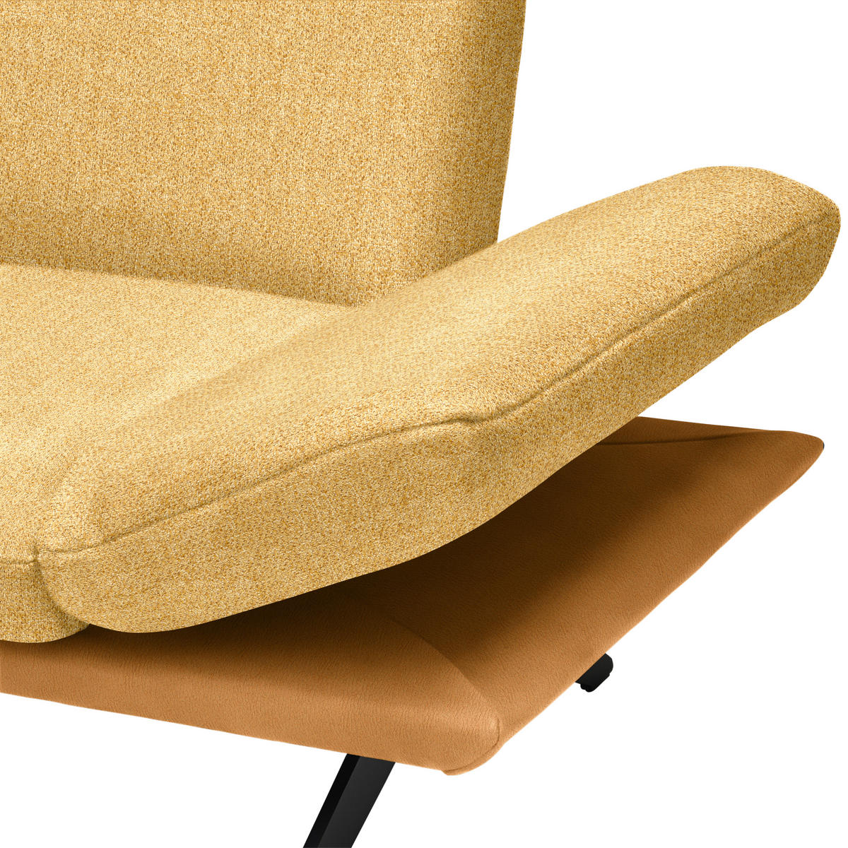 ECKSOFA Chenille, Flachgewebe Gelb  - Gelb/Schwarz, Design, Textil/Metall (239/270cm) - Koinor