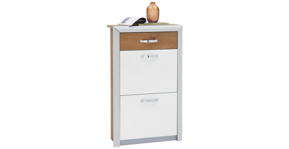 SCHUHSCHRANK 63/103/25 cm - Chromfarben/Eichefarben, Design, Holzwerkstoff/Metall (63/103/25cm) - Dieter Knoll