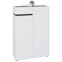 SCHUHSCHRANK 80/118,5/34 cm  - Weiss/Anthrazit, Design, Holzwerkstoff/Kunststoff (80/118,5/34cm) - Voleo