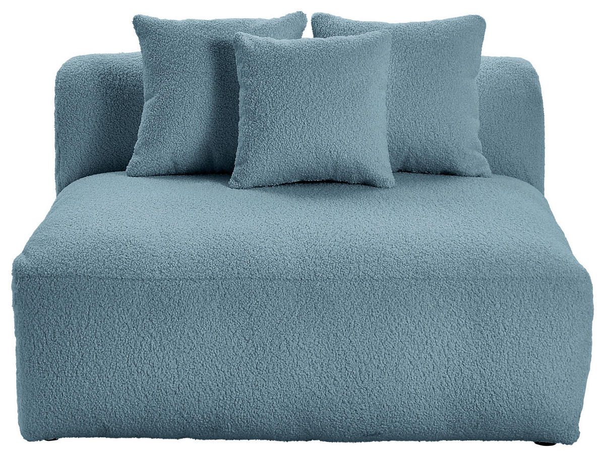SOFAELEMENT BLOOM Flachgewebe, Teddystoff Blau  - Blau, Trend, Textil (120/70/122cm) - Livetastic