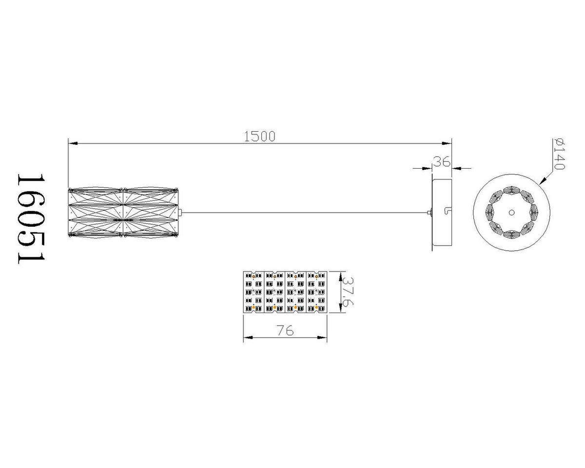 LED-HÄNGELEUCHTE STEFANIE 14/150 cm   - Goldfarben/Schwarz, KONVENTIONELL, Glas/Kunststoff (14/150cm) - Globo