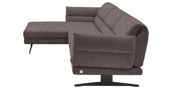 ECKSOFA  in Flachgewebe Greige  176-217/279-327 cm  - Greige/Schwarz, Design, Textil/Metall (176-217/279-327cm) - Dieter Knoll