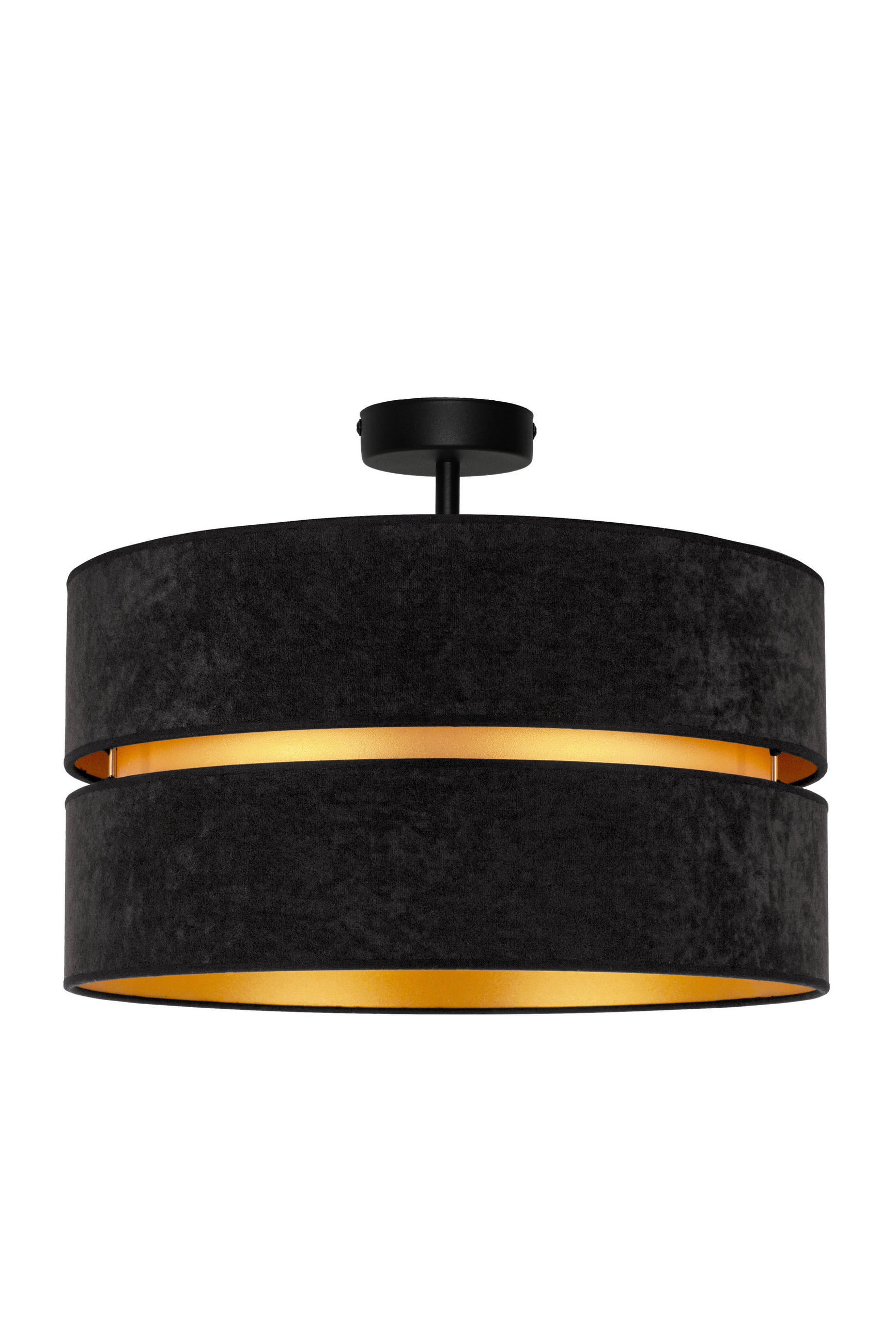 DECKENLEUCHTE Duo 40/30 cm   - Schwarz, Trend, Textil (40/30cm)