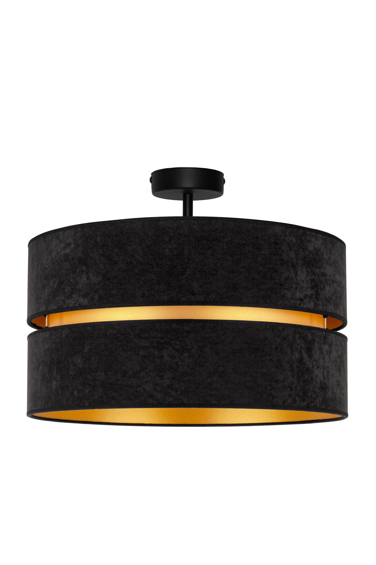 DECKENLEUCHTE Duo 40/30 cm   - Schwarz, Trend, Textil (40/30cm)