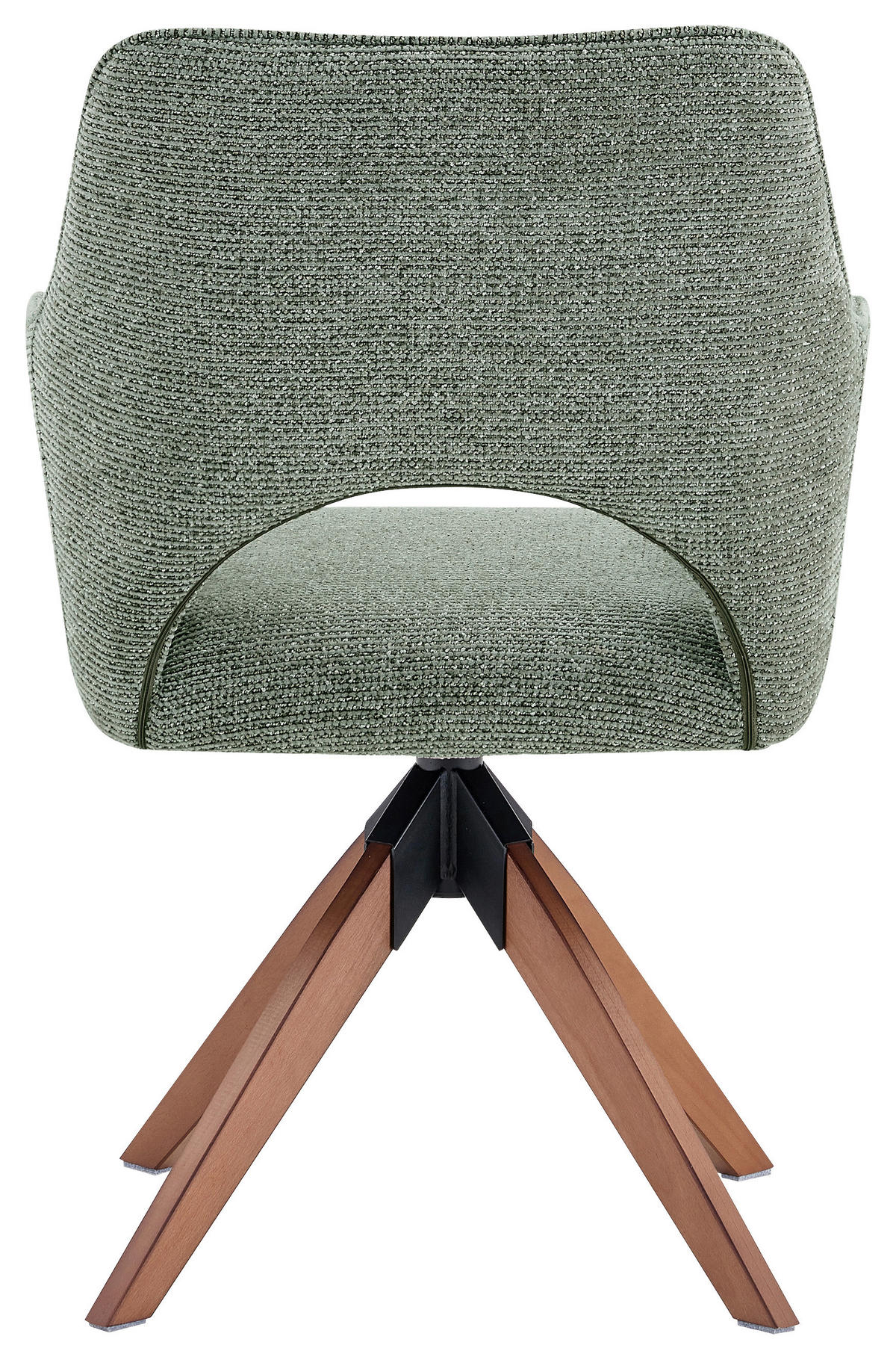 STOLICA S NASLONOM ZA RUKE  zelena, boje oraha  drvo, metal, tekstil      - zelena/boje oraha, Moderno, drvo/metal (60/89/65,5cm) - Livetastic