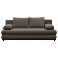 SCHLAFSOFA MELA in Chenille, Webstoff Grau  - Schwarz/Grau, Design, Kunststoff/Textil (206/87/88cm) - P & B