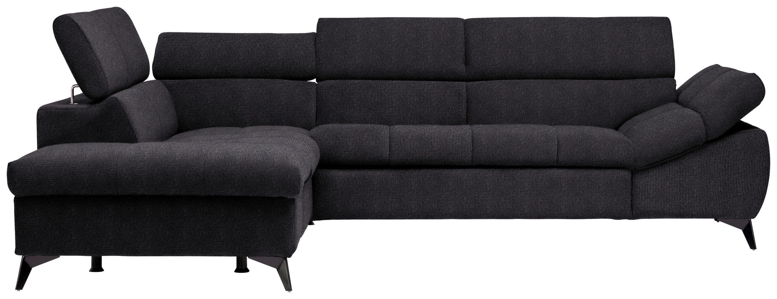 ECKSOFA in Mikrofaser Schwarz  - Schwarz, Design, Kunststoff/Textil (210/279cm) - Livetastic