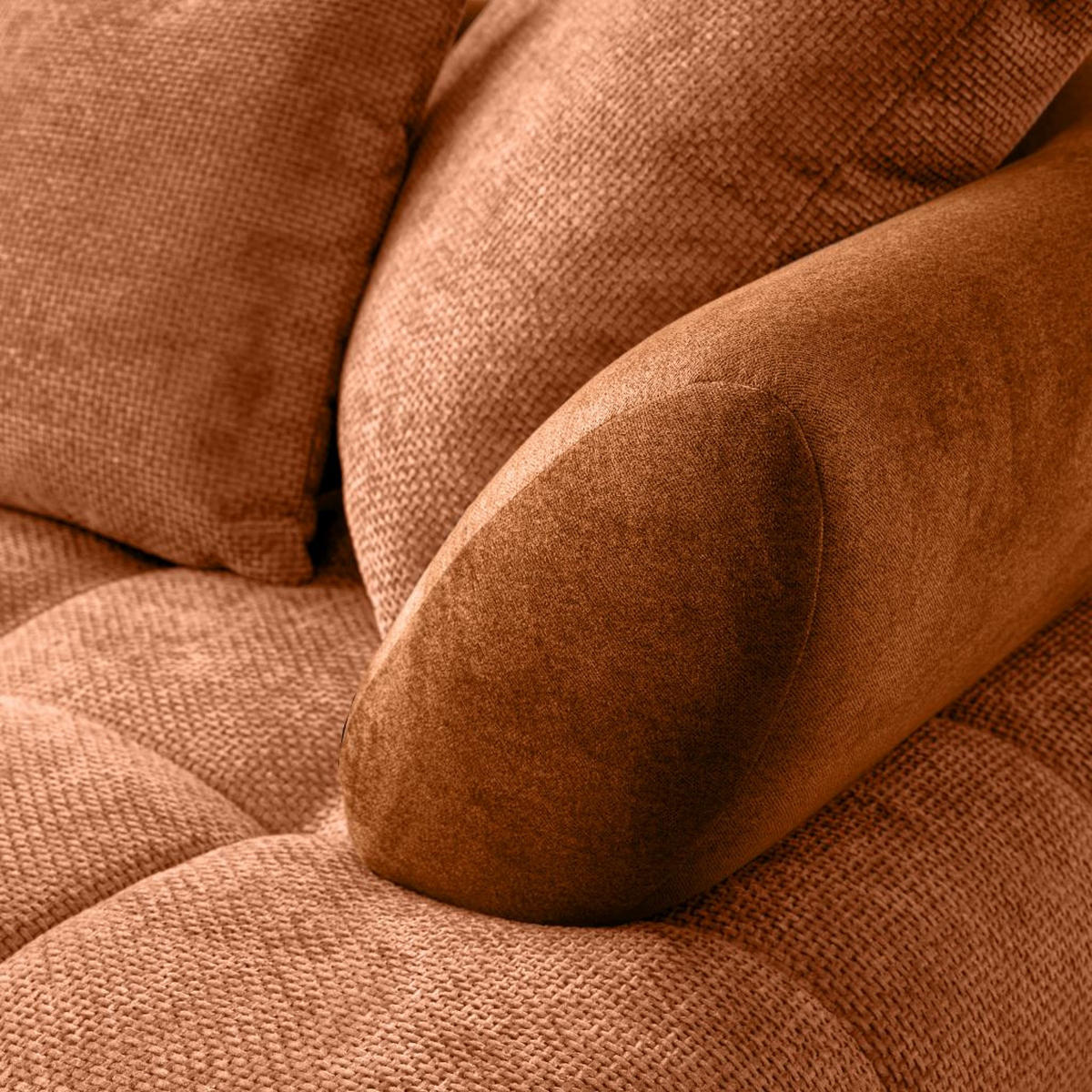 ECKSOFA Eckteil  Kupferfarben Chenille  - Schwarz/Kupferfarben, MODERN, Textil/Metall (184/262cm) - MID.YOU