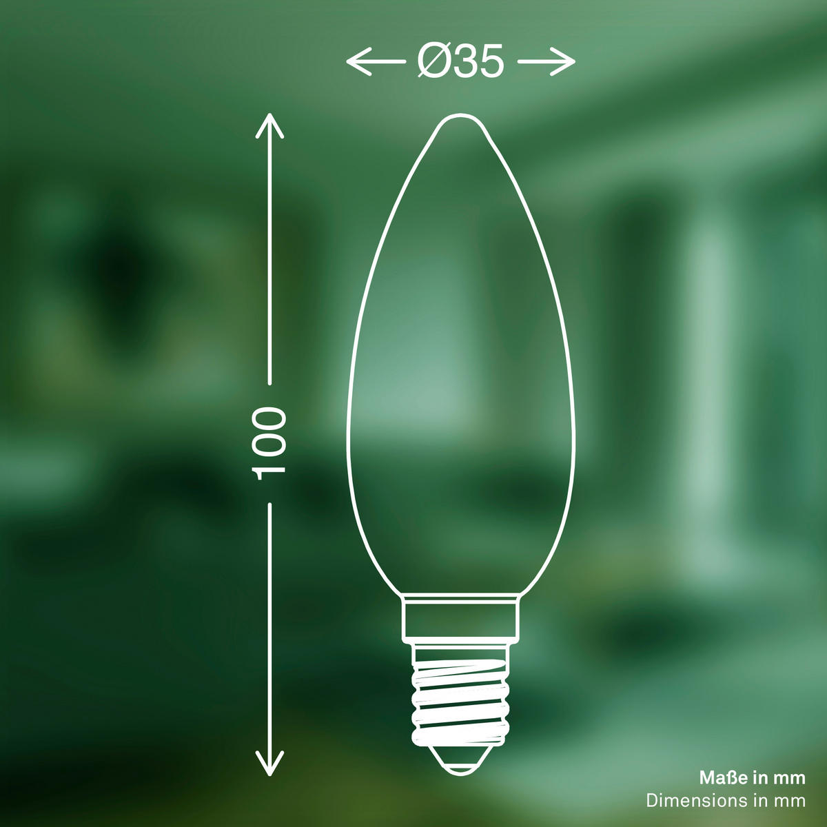 LED-LEUCHTMITTEL   E14 4 W 840 lm  - Silberfarben, Basics, Glas (3,5/9,8cm)