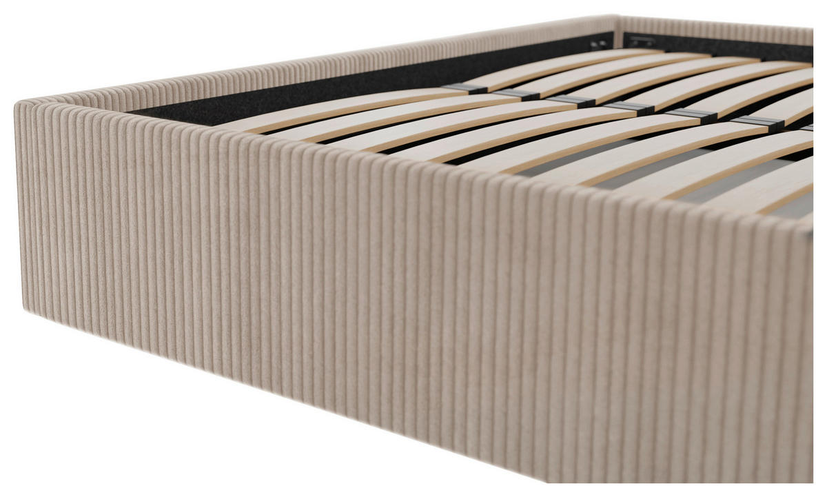 POLSTERBETT Bettkasten, Lattenrost 160/200 cm  in Cappuccino  - Schwarz/Cappuccino, Design, Holz/Textil (160/200cm) - Boxxx