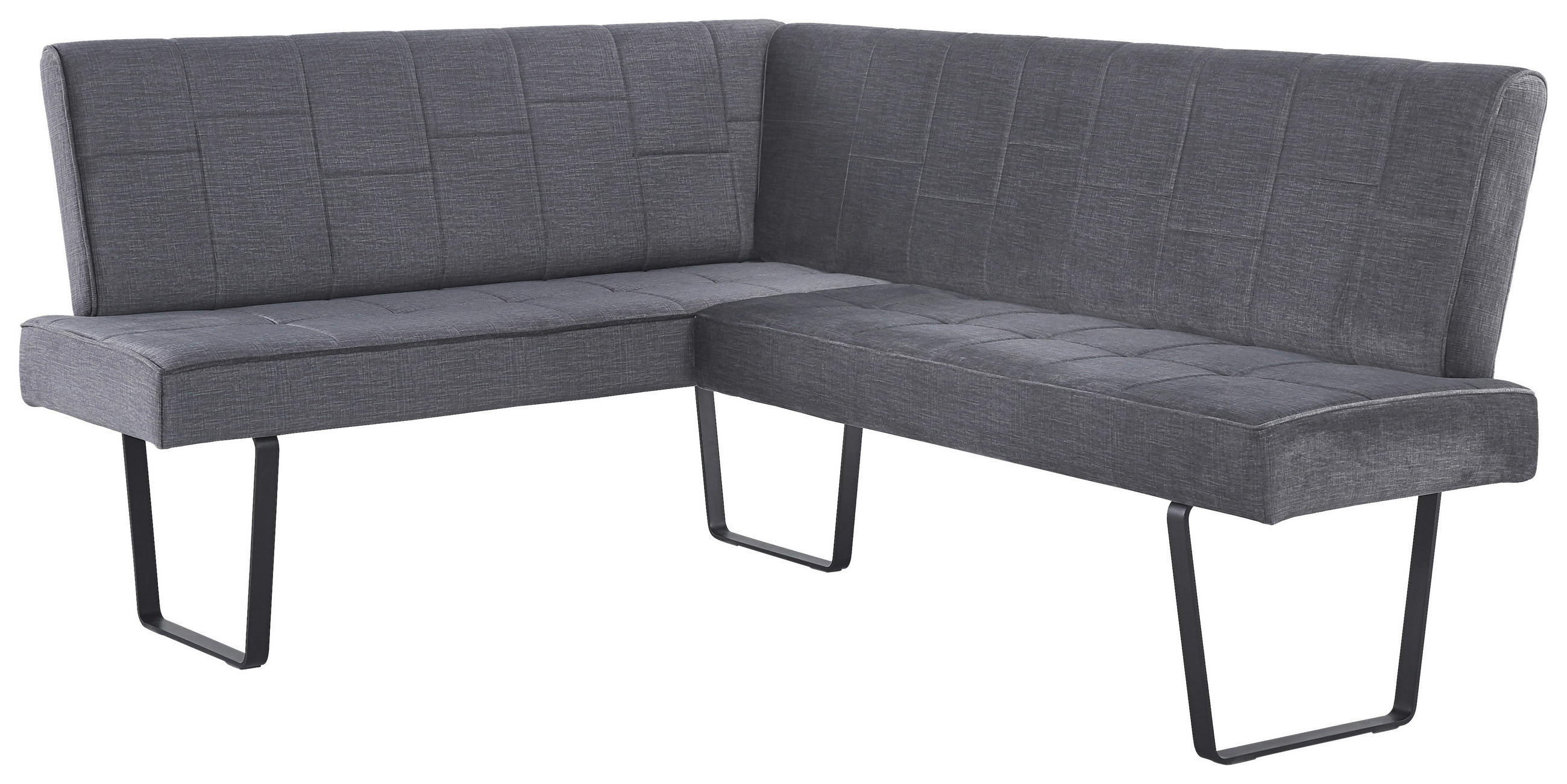 ECKBANK Samt Dunkelgrau   - Dunkelgrau, KONVENTIONELL, Textil/Metall (190/150/88/62cm) - MID.YOU