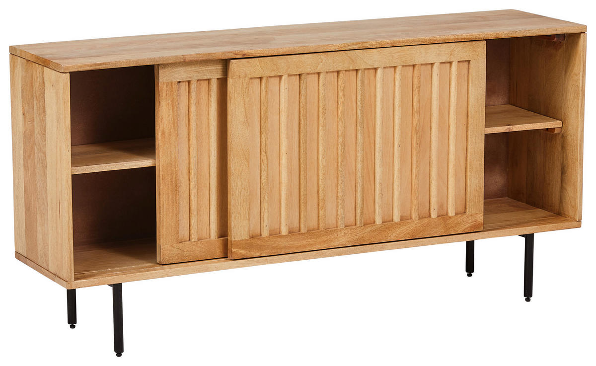 SIDEBOARD  in 122/60/30 cm  - Eichefarben/Schwarz, Trend, Holz/Metall (122/60/30cm) - Livetastic