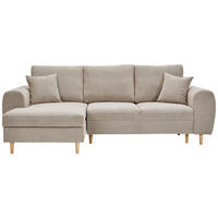 ECKSOFA in Webstoff Beige  - Beige/Naturfarben, Konventionell, Holz/Textil (145/250cm) - MID.YOU