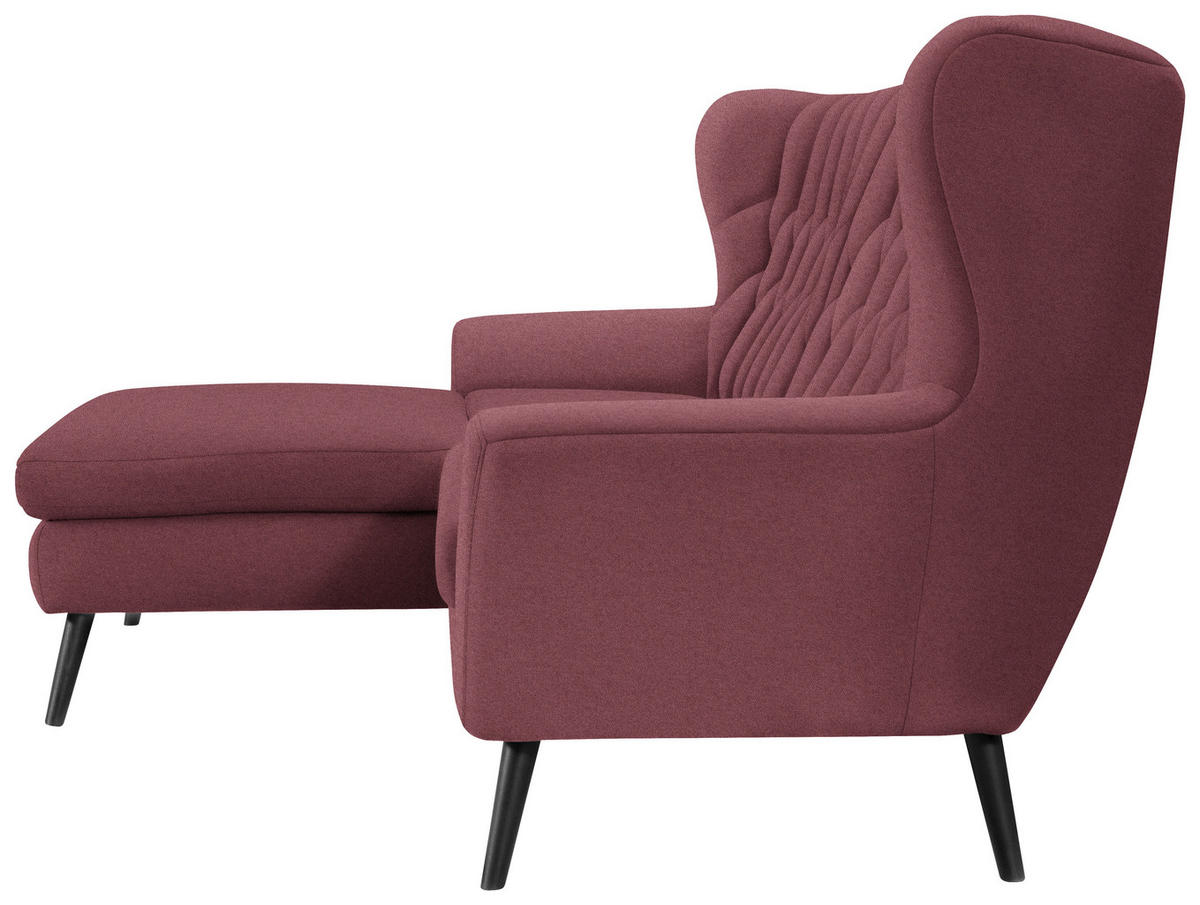 ECKSOFA in Mikrofaser Weinrot  165/237 cm  - Weinrot/Schwarz, Design, Holz/Textil (165/237cm) - Stylife