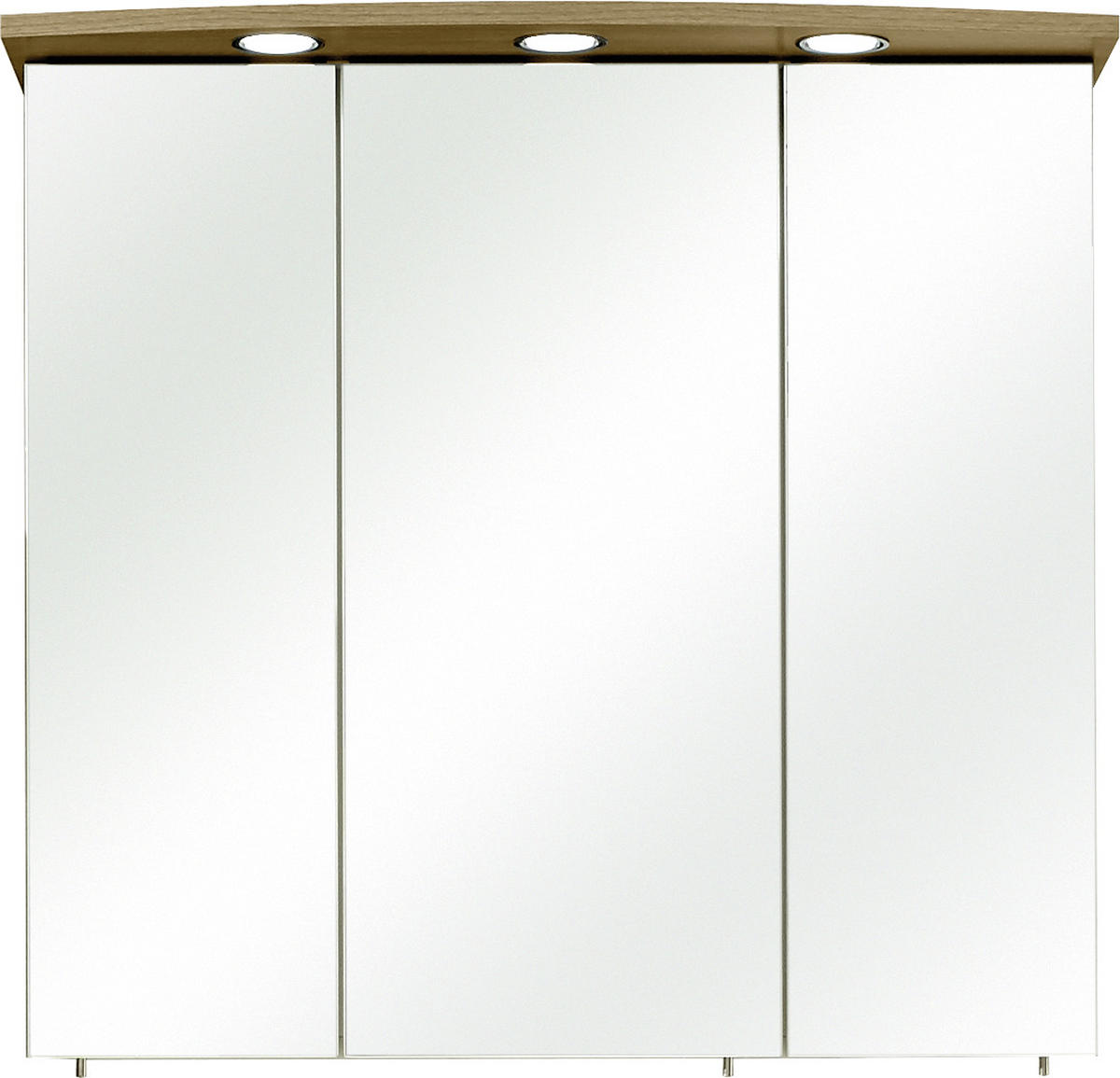 ORMARIĆ SA OGLEDALOM  boja hrasta  - boja hroma/boja hrasta, Konvencionalno, staklo/metal (75/72/20cm) - Xora