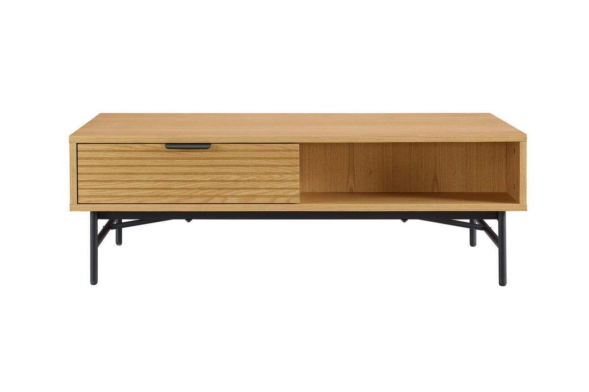 COUCHTISCH in Holz, Metall, Holzwerkstoff 120/60/40 cm  - Eichefarben/Schwarz, Design, Holz/Holzwerkstoff (120/60/40cm) - Livetastic