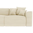 ECKSOFA Beige Cord  - Chromfarben/Beige, KONVENTIONELL, Kunststoff/Textil (195/293cm) - Carryhome