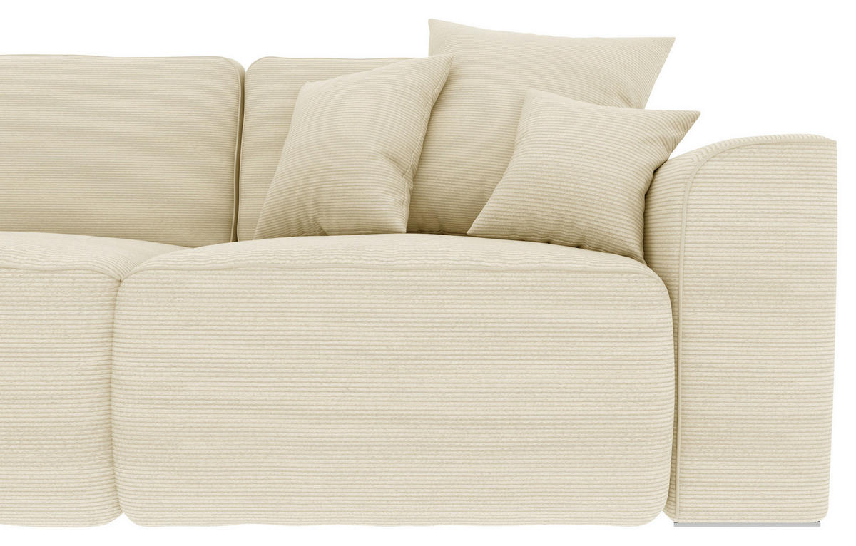 ECKSOFA in Cord Beige  - Chromfarben/Beige, Konventionell, Kunststoff/Textil (195/293cm) - MID.YOU