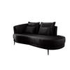 OTTOMANE in Velours Anthrazit  - Anthrazit/Schwarz, Modern, Textil/Metall (211/85/101cm) - Livetastic