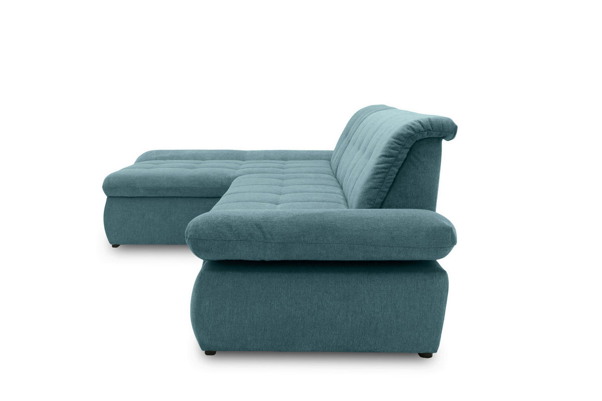 ECKSOFA in Mikrofaser Petrol  172/300 cm  - Chromfarben/Petrol, KONVENTIONELL, Textil/Metall (172/300cm) - MID.YOU