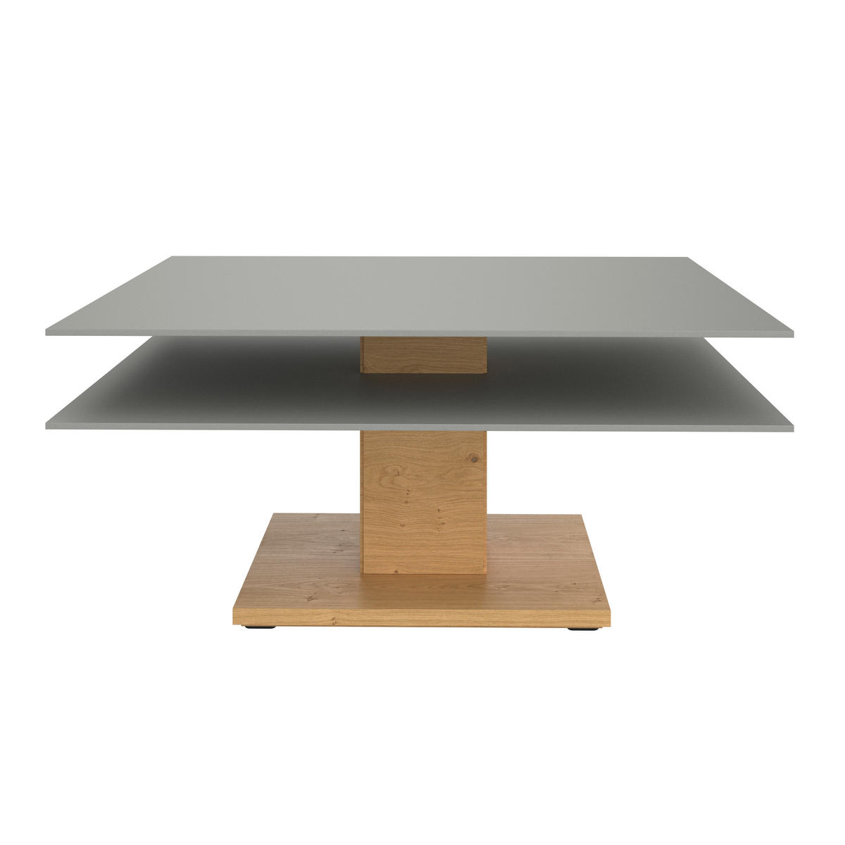 TABLE BASSE in Holz, Glas, Holzwerkstoff 90/90/43 cm  - Eichefarben/Grau, Design, Glas/Holz (90/90/43cm) - Voglauer