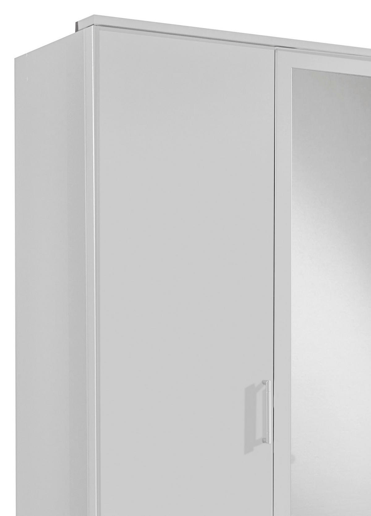 DREHTÜRENSCHRANK in Weiss  - Weiss/Alufarben, Konventionell, Glas/Holzwerkstoff (135/199/58cm) - MID.YOU