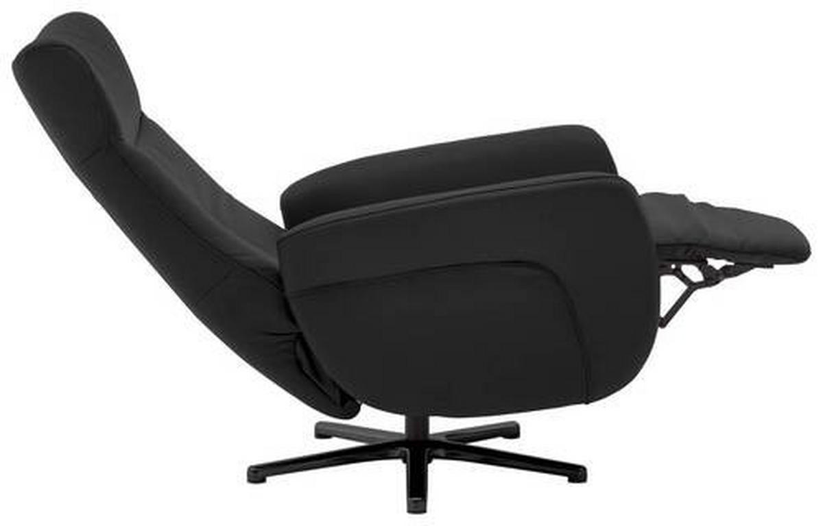 RELAXSESSEL in Leder Schwarz  - Schwarz, Design, Leder/Metall (76/112/83cm) - Beldomo Speed