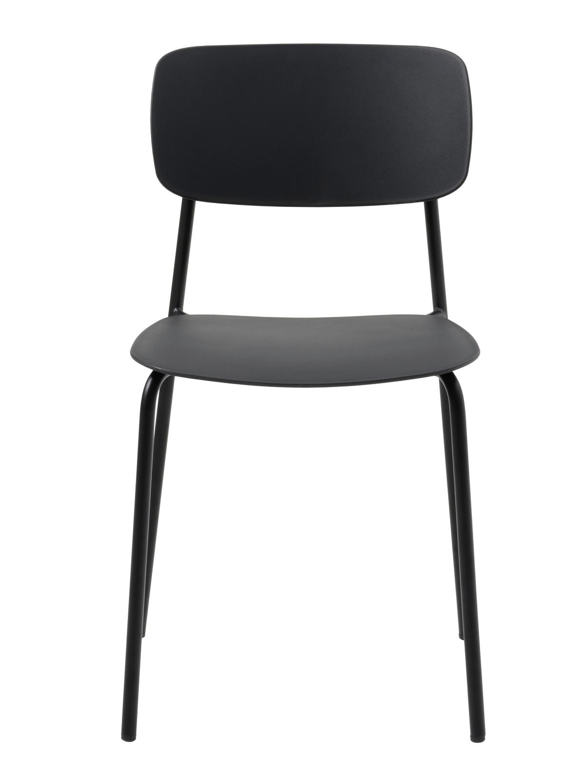 STOLSET 4 styck stapelbar, kan torkas av   - svart, Modern, metall/plast (43,5/79/61cm) - Livetastic