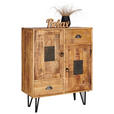KOMMODE in 80/100/40 cm - Hellbraun/Schwarz, LIFESTYLE, Holz/Metall (80/100/40cm) - Landscape