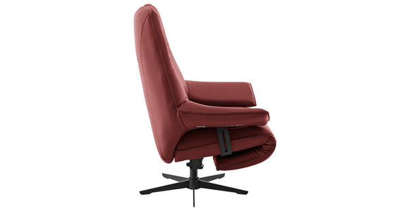 RELAXSESSEL in Leder Weinrot  - Beige/Weinrot, Design, Leder/Metall (92/79/82cm) - Dieter Knoll