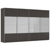 SCHWEBETÜRENSCHRANK 361/235/68 cm 4-türig Graphitfarben, Seidengrau  - Chromfarben/Seidengrau, KONVENTIONELL, Glas/Holzwerkstoff (361/235/68cm) - Novel