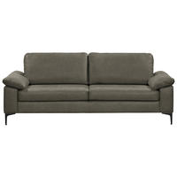 2,5-SITZER  in Echtleder Grau   - Schwarz/Grau, Design, Leder/Metall (204/83/97cm) - Schöner Wohnen