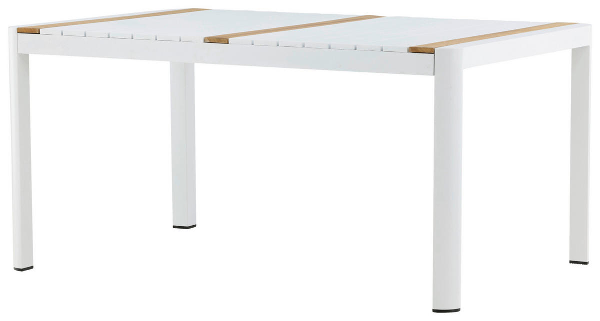 GARTENTISCH 90/75/150 cm  - Weiß, KONVENTIONELL, Holz/Metall (90/75/150cm) - Gardenson